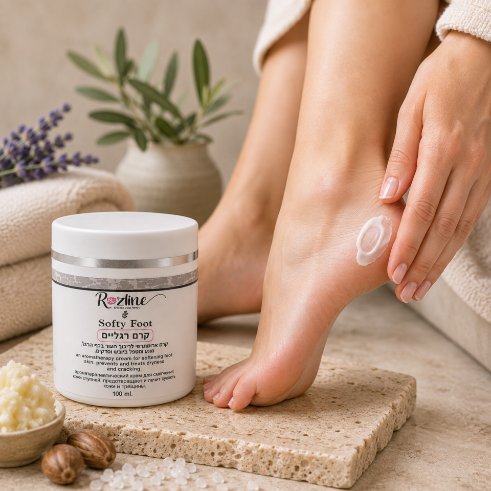 Softy Foot – קרם רגליים ארומתרפי עשיר לכפות רגליים יבשות, מחוספסות וסדוקות